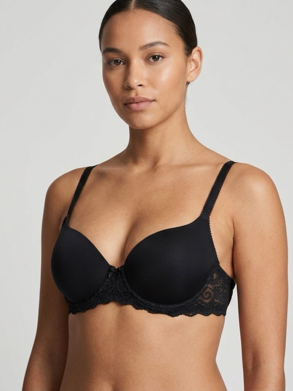 Lily of France Black Smooth Lace Convertible Push-Up Bra 34A Style 2179541⁠